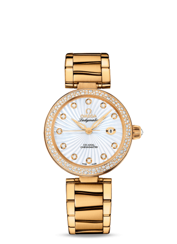Omega LadyMatic Co-Axial 34 Yellow Gold / Diamond / MOP / Bracelet